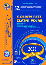 Naslovna biltena Zlatni pojas 2023 kadeti juniori U21 seniori vinjeta